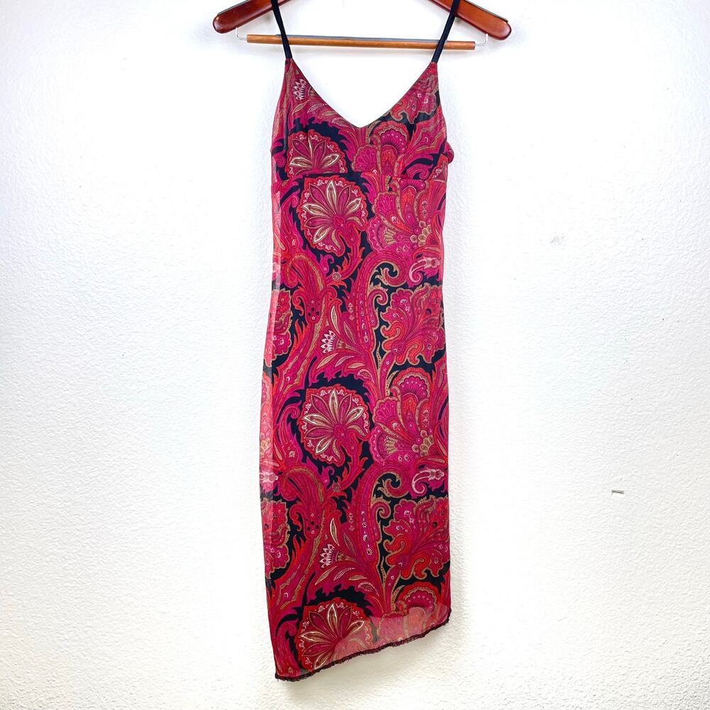 Y2K 90s Marshall Rousso Dress Sz 6‎ Babydoll Asymmetrical Fairy Whimsigoth Mesh